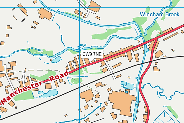CW9 7NE map - OS VectorMap District (Ordnance Survey)