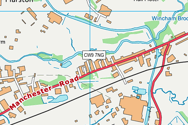 CW9 7NG map - OS VectorMap District (Ordnance Survey)
