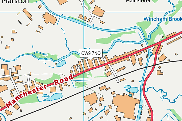 CW9 7NQ map - OS VectorMap District (Ordnance Survey)