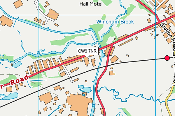 CW9 7NR map - OS VectorMap District (Ordnance Survey)