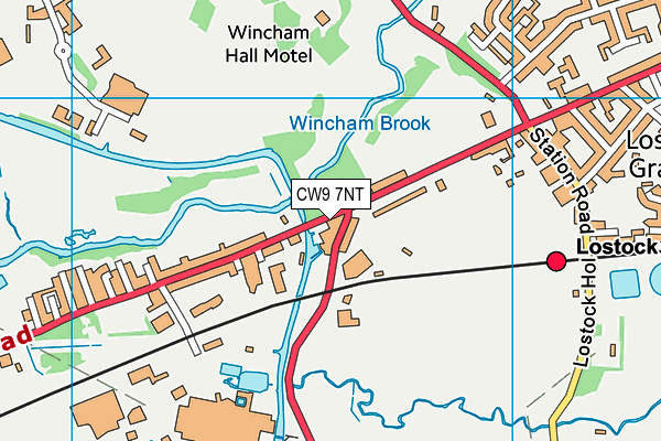 CW9 7NT map - OS VectorMap District (Ordnance Survey)