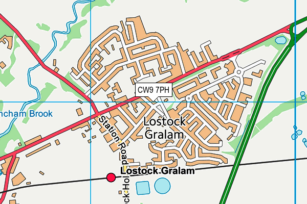 CW9 7PH map - OS VectorMap District (Ordnance Survey)