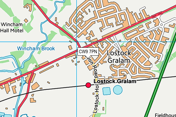 CW9 7PN map - OS VectorMap District (Ordnance Survey)