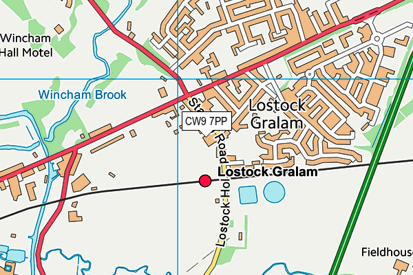 CW9 7PP map - OS VectorMap District (Ordnance Survey)