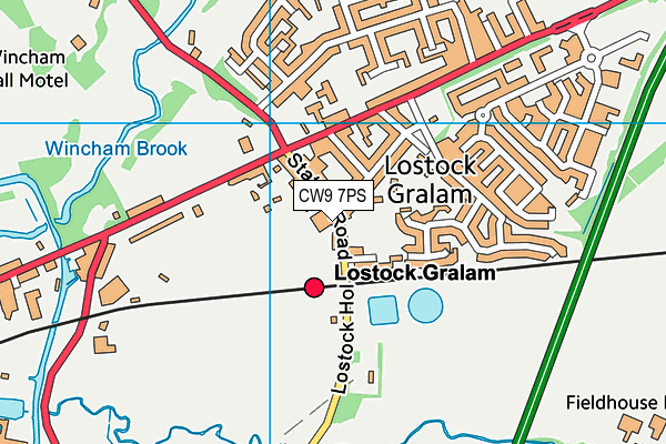 CW9 7PS map - OS VectorMap District (Ordnance Survey)