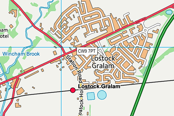 Lostock Gralam CofE Primary School map (CW9 7PT) - OS VectorMap District (Ordnance Survey)