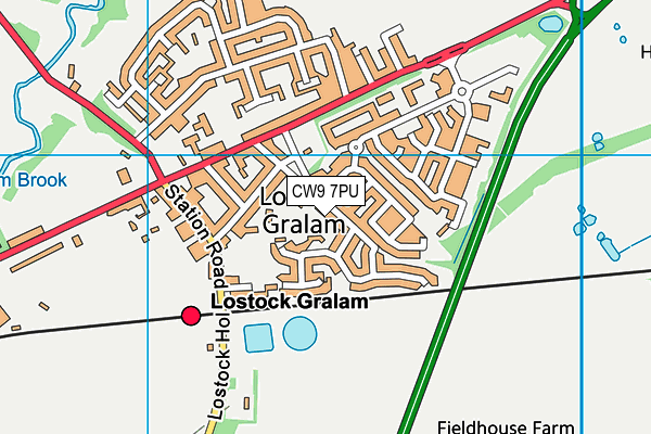 Lostock Gralam Community Centre map (CW9 7PU) - OS VectorMap District (Ordnance Survey)