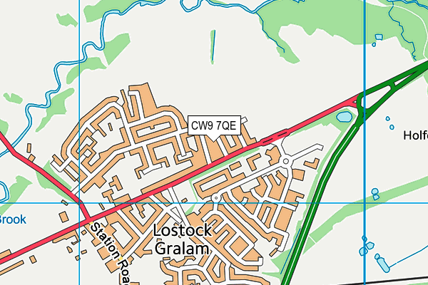 CW9 7QE map - OS VectorMap District (Ordnance Survey)