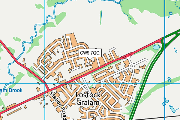 CW9 7QQ map - OS VectorMap District (Ordnance Survey)