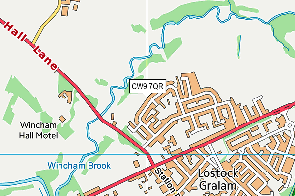 CW9 7QR map - OS VectorMap District (Ordnance Survey)