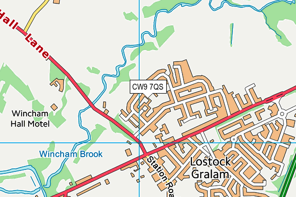 CW9 7QS map - OS VectorMap District (Ordnance Survey)