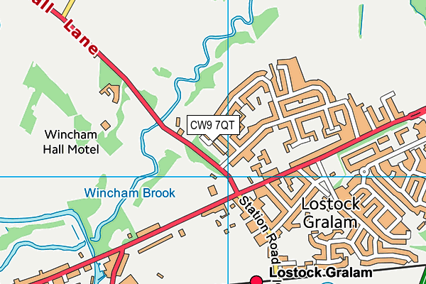 CW9 7QT map - OS VectorMap District (Ordnance Survey)