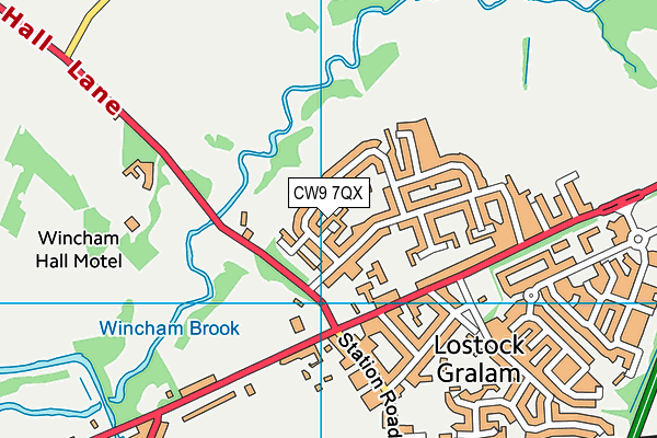 CW9 7QX map - OS VectorMap District (Ordnance Survey)