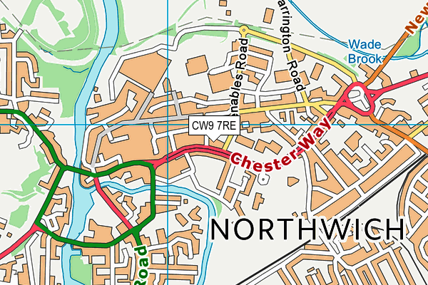 CW9 7RE map - OS VectorMap District (Ordnance Survey)