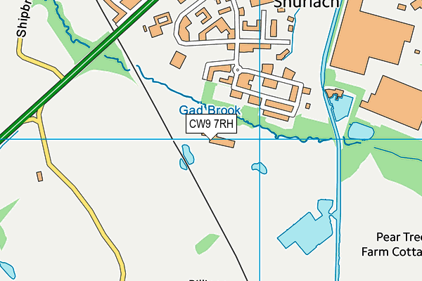 CW9 7RH map - OS VectorMap District (Ordnance Survey)