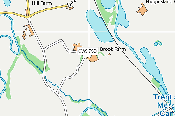 CW9 7SD map - OS VectorMap District (Ordnance Survey)