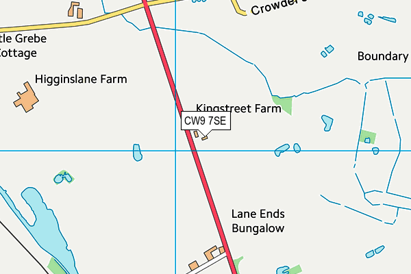 CW9 7SE map - OS VectorMap District (Ordnance Survey)