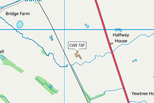 CW9 7SF map - OS VectorMap District (Ordnance Survey)