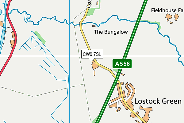 CW9 7SL map - OS VectorMap District (Ordnance Survey)