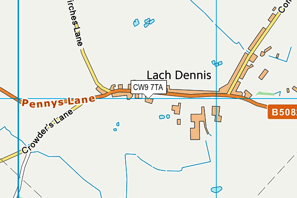 CW9 7TA map - OS VectorMap District (Ordnance Survey)