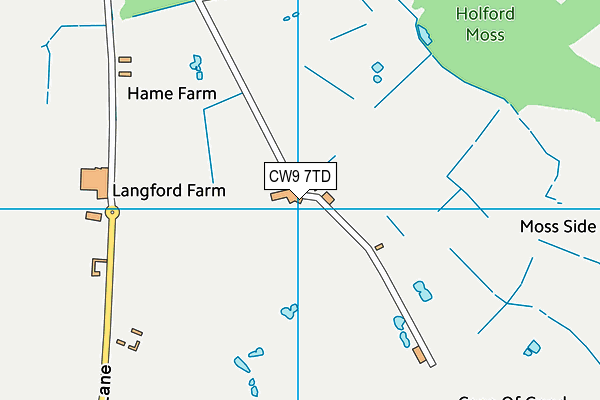 CW9 7TD map - OS VectorMap District (Ordnance Survey)