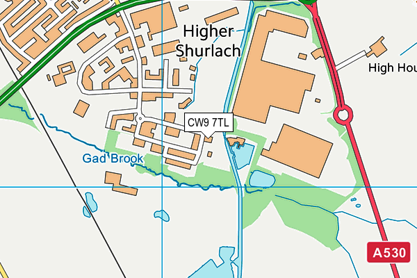 CW9 7TL map - OS VectorMap District (Ordnance Survey)