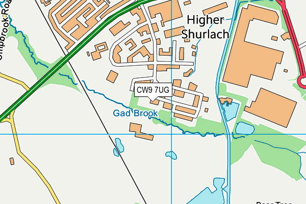 CW9 7UG map - OS VectorMap District (Ordnance Survey)