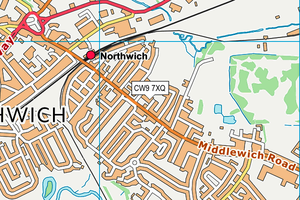 CW9 7XQ map - OS VectorMap District (Ordnance Survey)