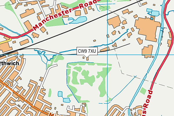 CW9 7XU map - OS VectorMap District (Ordnance Survey)