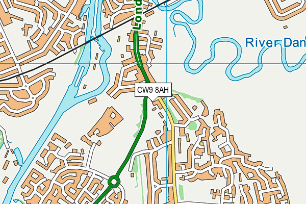 CW9 8AH map - OS VectorMap District (Ordnance Survey)