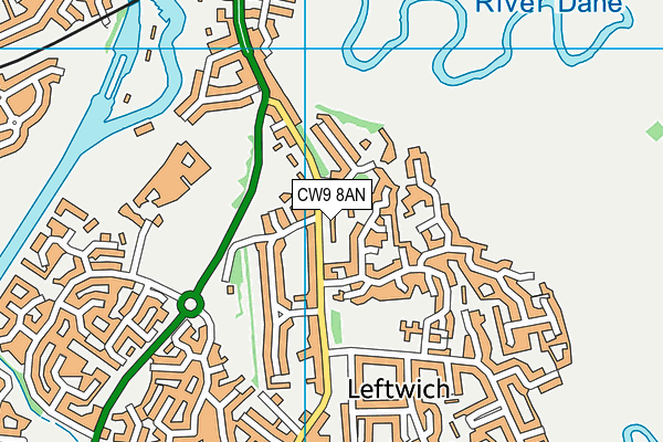 CW9 8AN map - OS VectorMap District (Ordnance Survey)