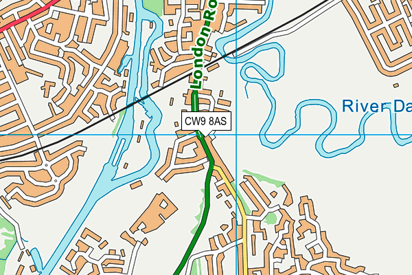 CW9 8AS map - OS VectorMap District (Ordnance Survey)