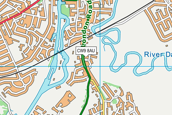 CW9 8AU map - OS VectorMap District (Ordnance Survey)