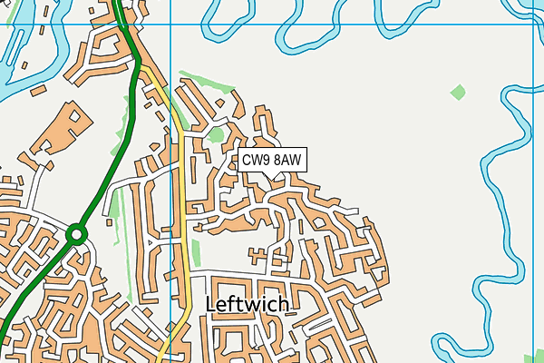 CW9 8AW map - OS VectorMap District (Ordnance Survey)