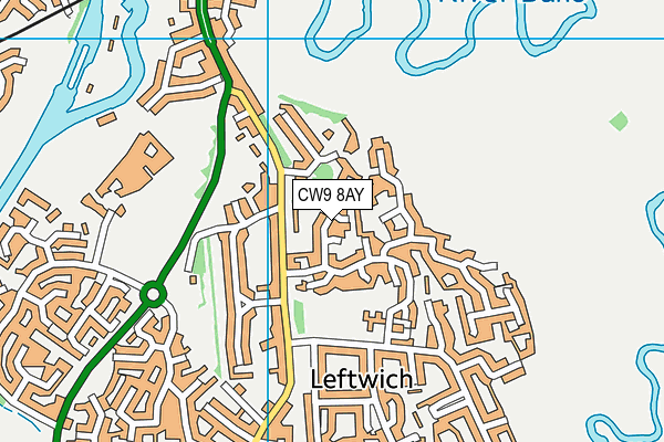 CW9 8AY map - OS VectorMap District (Ordnance Survey)