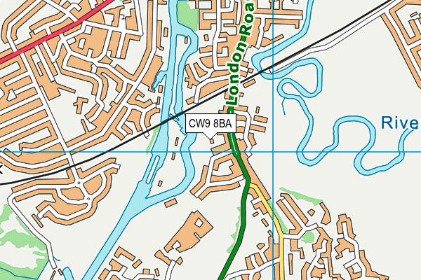 CW9 8BA map - OS VectorMap District (Ordnance Survey)