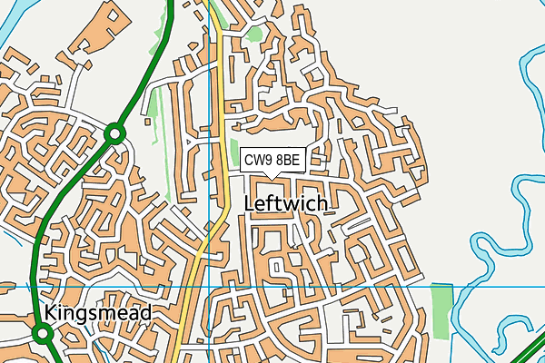 CW9 8BE map - OS VectorMap District (Ordnance Survey)