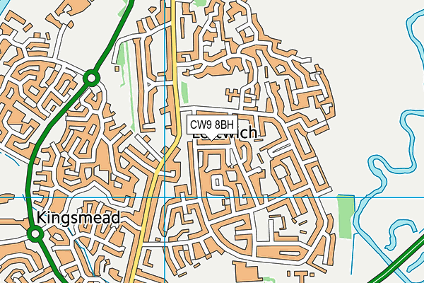 CW9 8BH map - OS VectorMap District (Ordnance Survey)