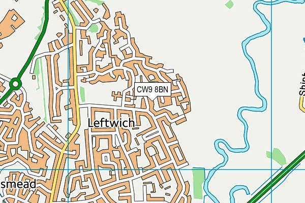 CW9 8BN map - OS VectorMap District (Ordnance Survey)