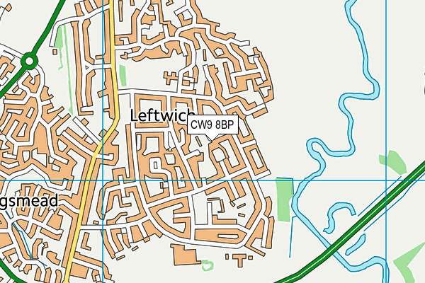 CW9 8BP map - OS VectorMap District (Ordnance Survey)