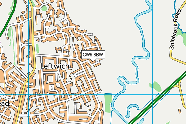 CW9 8BW map - OS VectorMap District (Ordnance Survey)