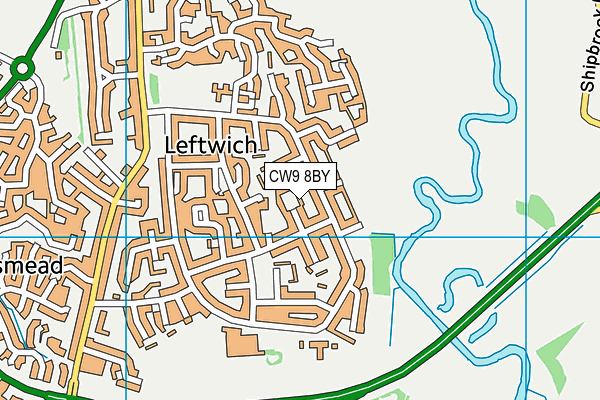 CW9 8BY map - OS VectorMap District (Ordnance Survey)
