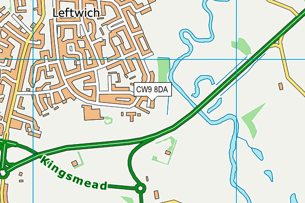 CW9 8DA map - OS VectorMap District (Ordnance Survey)