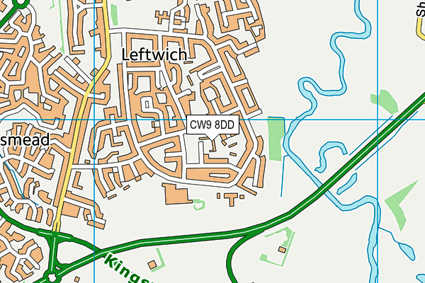 CW9 8DD map - OS VectorMap District (Ordnance Survey)