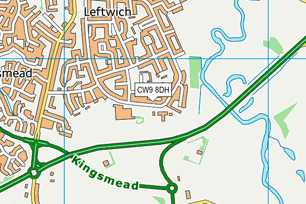 CW9 8DH map - OS VectorMap District (Ordnance Survey)