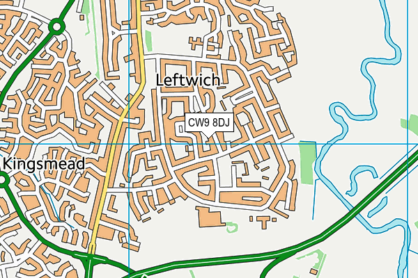 CW9 8DJ map - OS VectorMap District (Ordnance Survey)