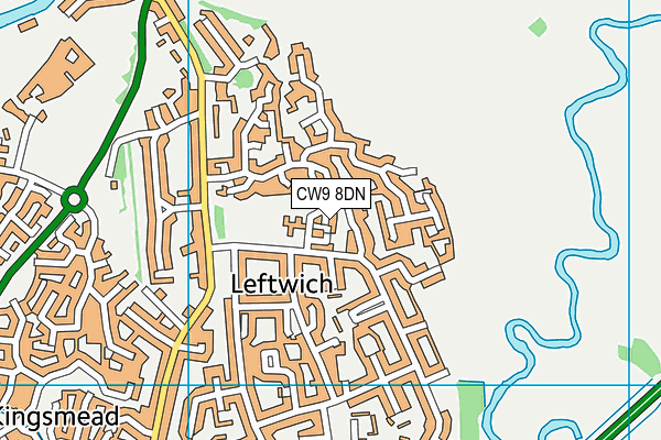 CW9 8DN map - OS VectorMap District (Ordnance Survey)