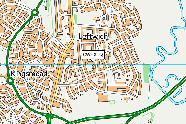 CW9 8DQ map - OS VectorMap District (Ordnance Survey)
