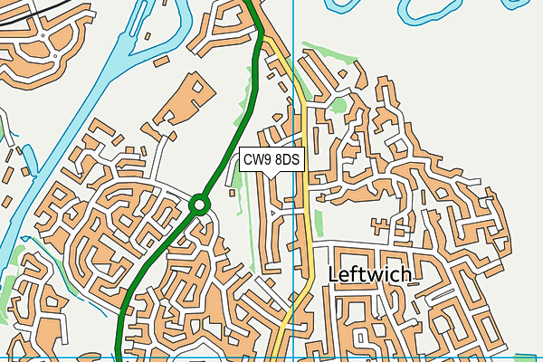 CW9 8DS map - OS VectorMap District (Ordnance Survey)