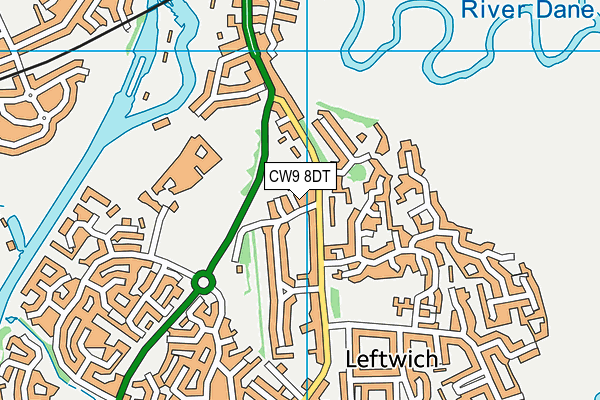 CW9 8DT map - OS VectorMap District (Ordnance Survey)